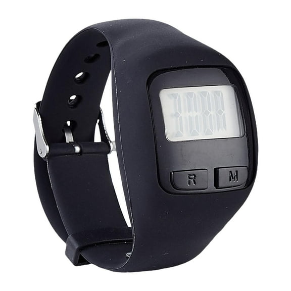 LeeQinersw Digital Pedometer Watch Wrist Watch Silicone Steps Tracker Calories Step Counter black