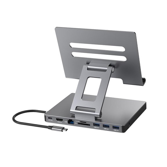 LeeQinersw Docking Station Expansion Dock Aluminium Alloy HDMI2.0 Interface Easy to Use Hub 9 in 1