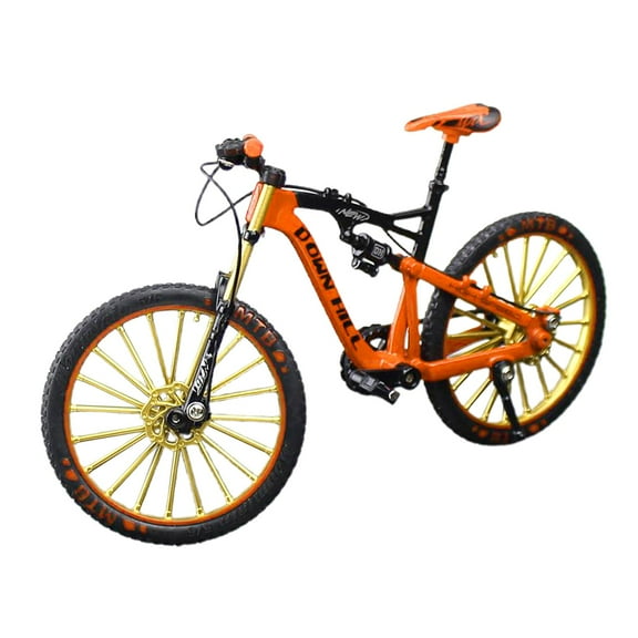 LeeQinersw Dolity 1/10 Miniature Finger Mountain Bike Toy Finger Bicycle Miniature Mountain Orange