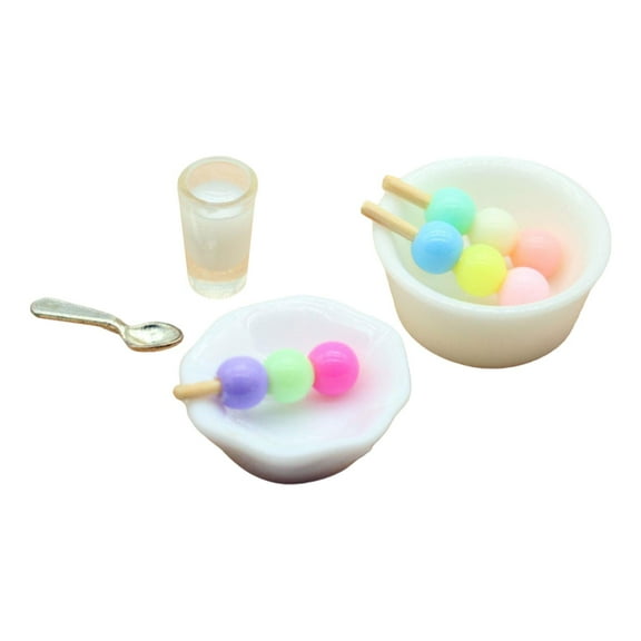 LeeQinersw Dollhouse Bowl Simulation Kitchen Scene Storage Container Accessories Play House