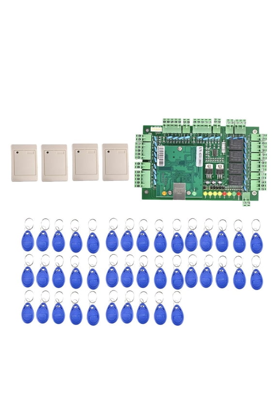 Door Access Control System Door Entry Panel 4 Card Reader 40 Keyfobs-White