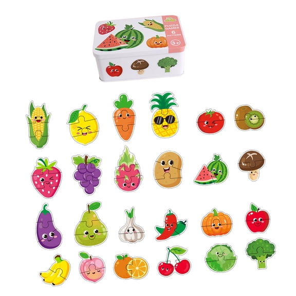 LeeQinersw Early Education Matching Cartoon Puzzles Early Learning Educational Activity Fruits Vegetables