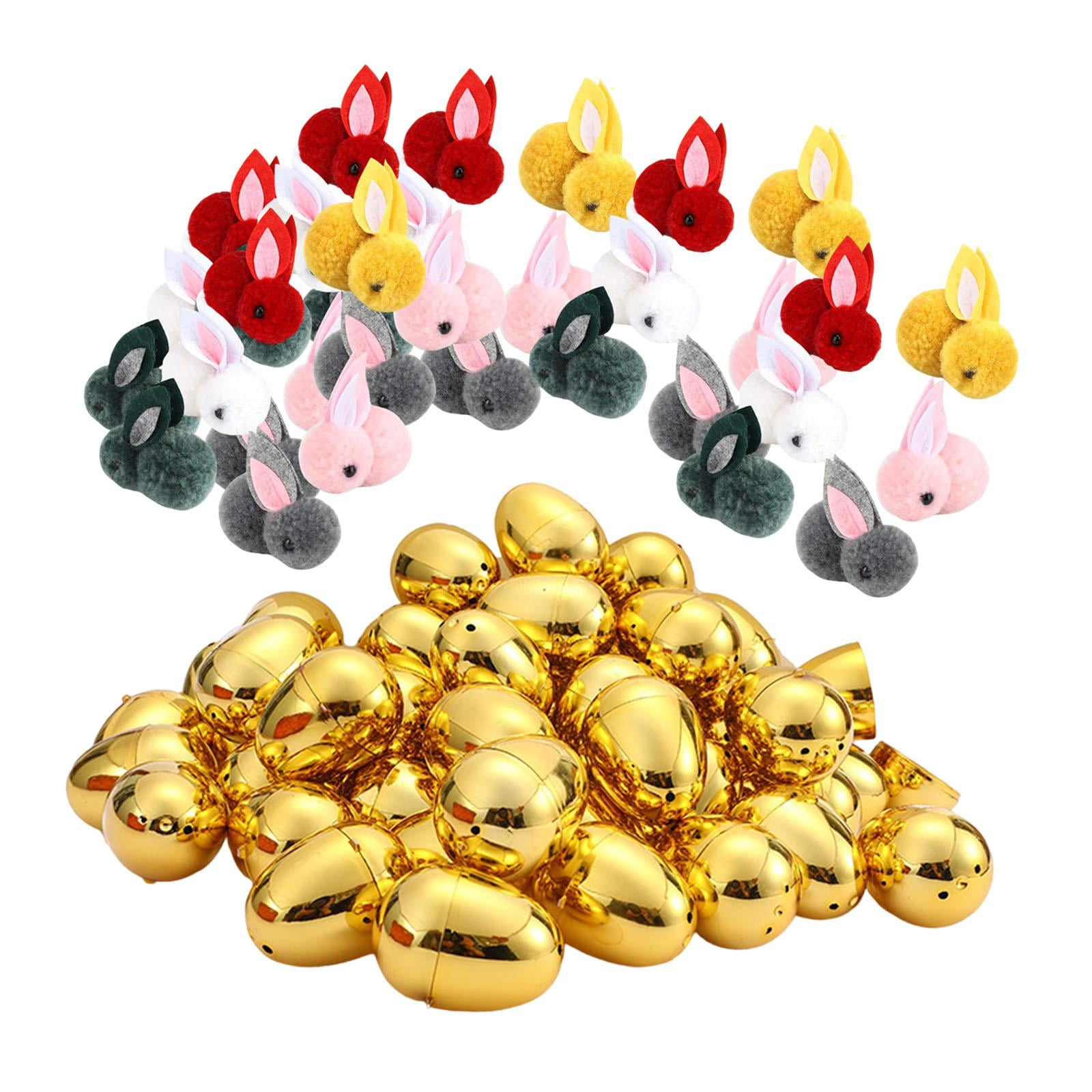LeeQinersw Easter Eggs with Rabbits for DIY Crafts Unfilled Game Eggs for Classroom Rewards 36pcs