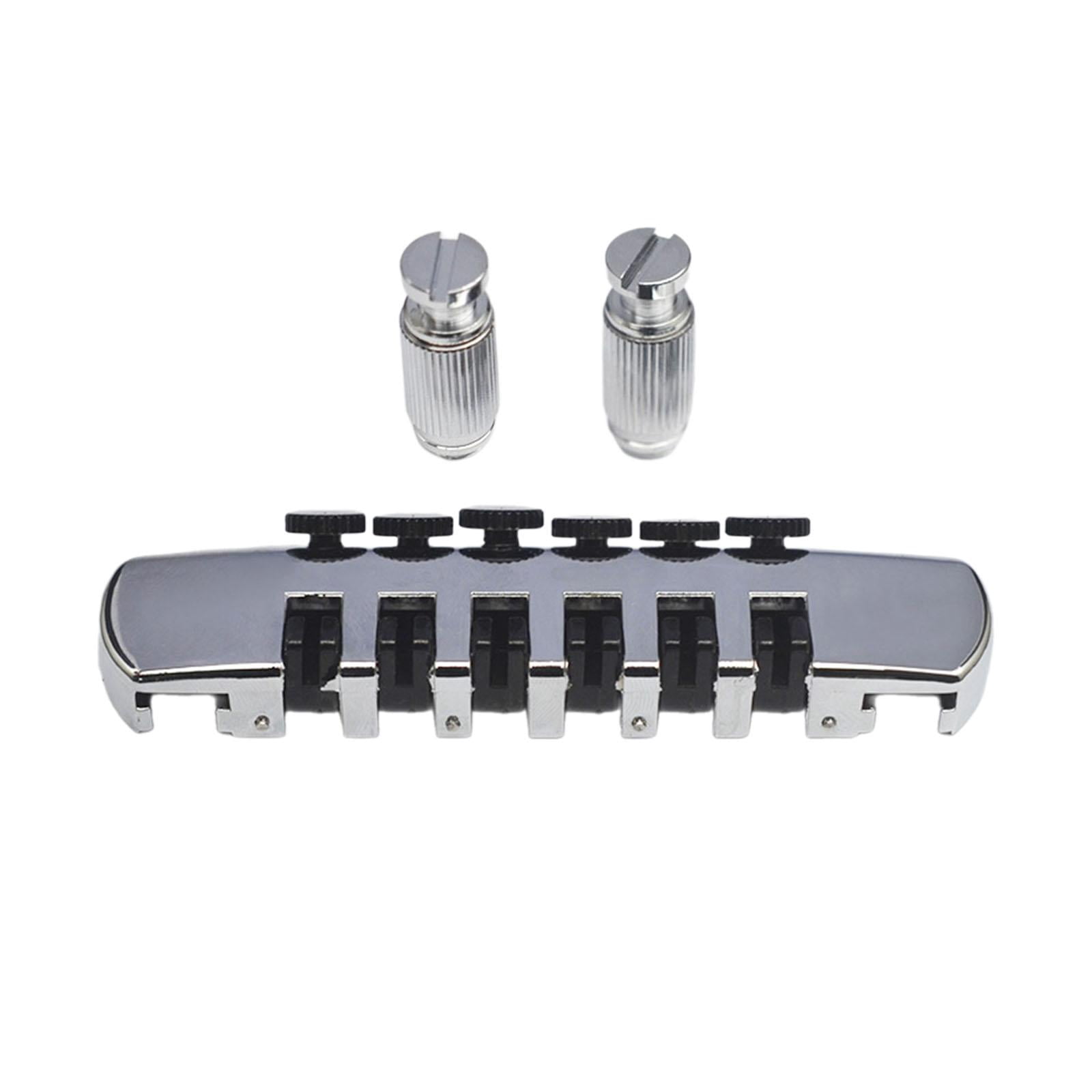 LeeQinersw Electric Guitar Bridge, Guitar Parts, Heavy Duty Metal Bridge, Tailpiece, Guitar Argent