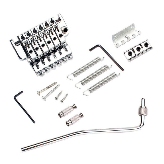 LeeQinersw Electric Guitar Tremolo Bridge Double Locking Assembly System Chrome GA503
