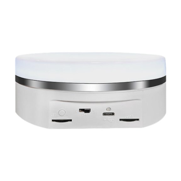 LeeQinersw Electric Rotating Display Stand with Multicolor Light 360 Degree Multifunctional