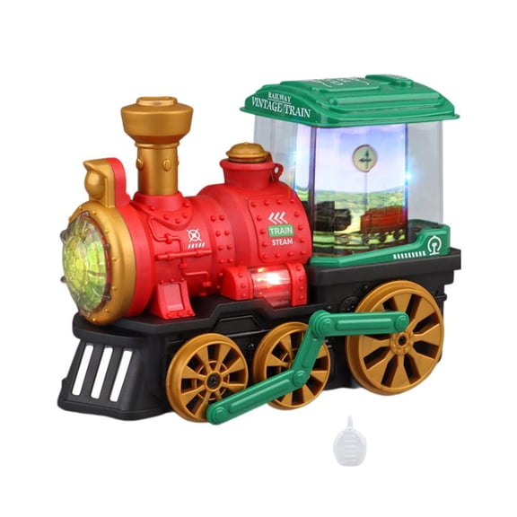 LeeQinersw Electric Train Set Early Educational Toys with Flashing Lights Musical Train Set Red