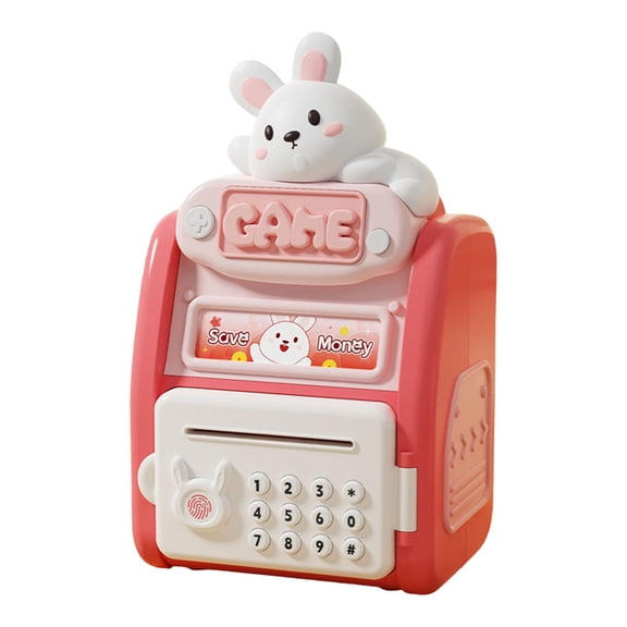 LeeQinersw Electronic ATM Savings Machine Electronic Money Saving Box Personal Password and Bunny