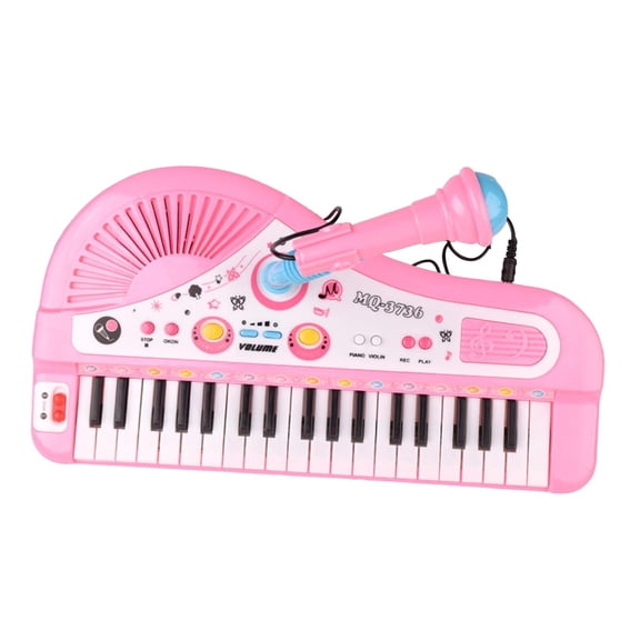LeeQinersw Electronic Organ Electronic Piano Keyboard Multi Function Portable 37 Keys Piano Pink