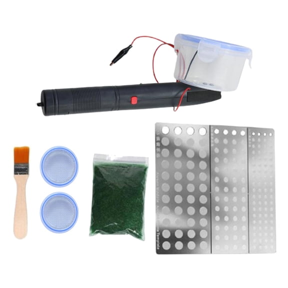 LeeQinersw Electrostatic Flocking Machine for DIY Project Micro Landscape Fairy Garden with with template
