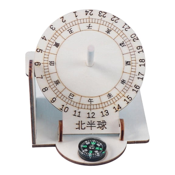 LeeQinersw Equatorial Sundial Clock DIY Sundial Kit Building Toy Developing Educational Toy