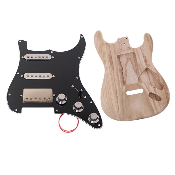 LeeQinersw Exquisite DIY Unfinished Guitar Body Barrel Material+Loaded Pickup Scratch Plate