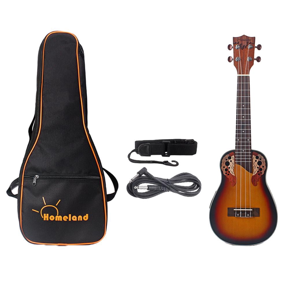 LeeQinersw Exquisite Spruce 23inch Concert Ukulele w/ Gig Bag Strap 6.35mm Plug Cable