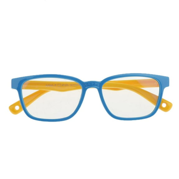 LeeQinersw Fashion Anti-blue Light Silicone Eyeglass Children Blue Frame UV Protection Blue + Yellow
