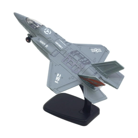 LeeQinersw Fighter Model 1:72 Children Toy Plane Diecast Model with Stand for Tabletop Gift Grey
