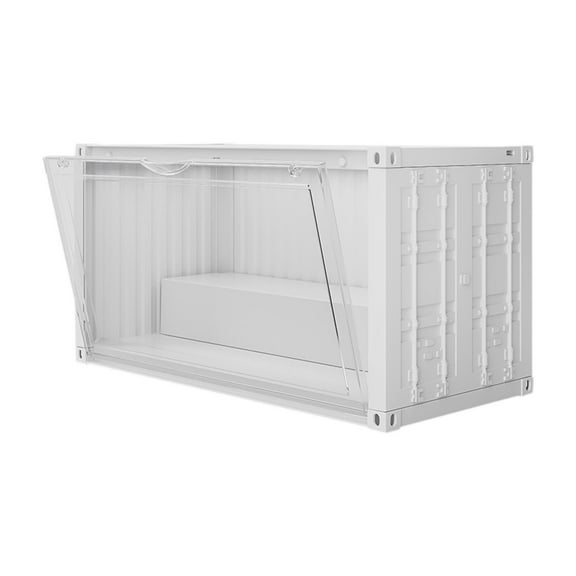 LeeQinersw Figurines Collection Display Case Countertop Cube Stackable Display Box Storage without light white