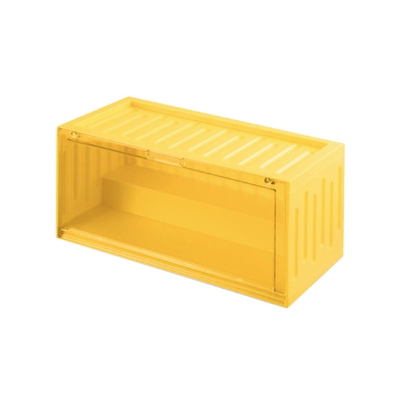 LeeQinersw Figurines Collection Display Case Dustproof Storage Box for Dolls Action Figures Yellow