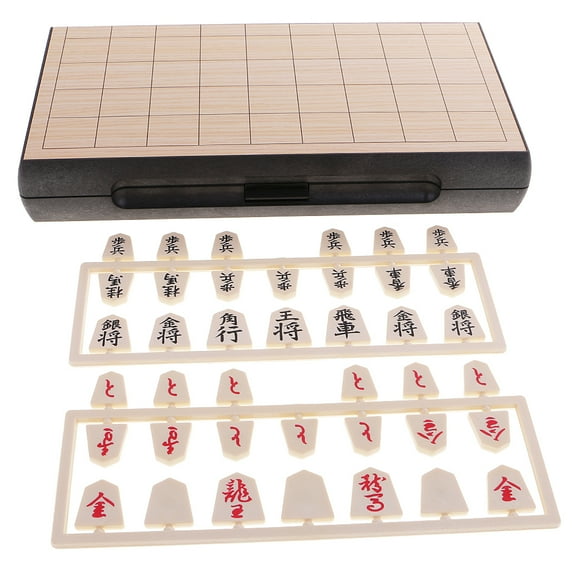 LeeQinersw Folding Magnetic Shogi Japanese Chess Set, Traditional Board Checker Games for 2