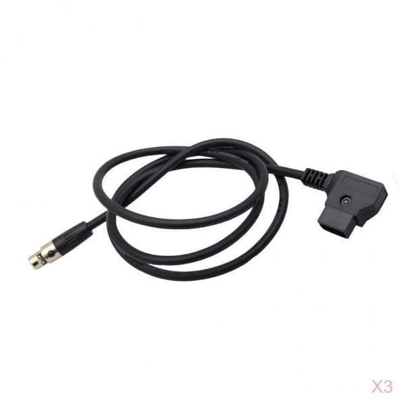 LeeQinersw For TV Logic Monitor 4pin Mini XLR to D-tap Coiled Spring Power Cable 3 Pack