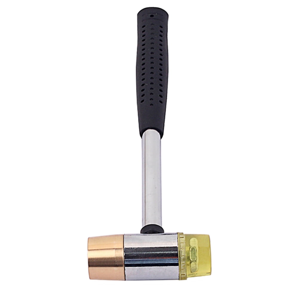 LeeQinersw Fret Hammer Luthier Kit w/ UHMW/Brass Head for Fretting Guitar Music Repair Yellow