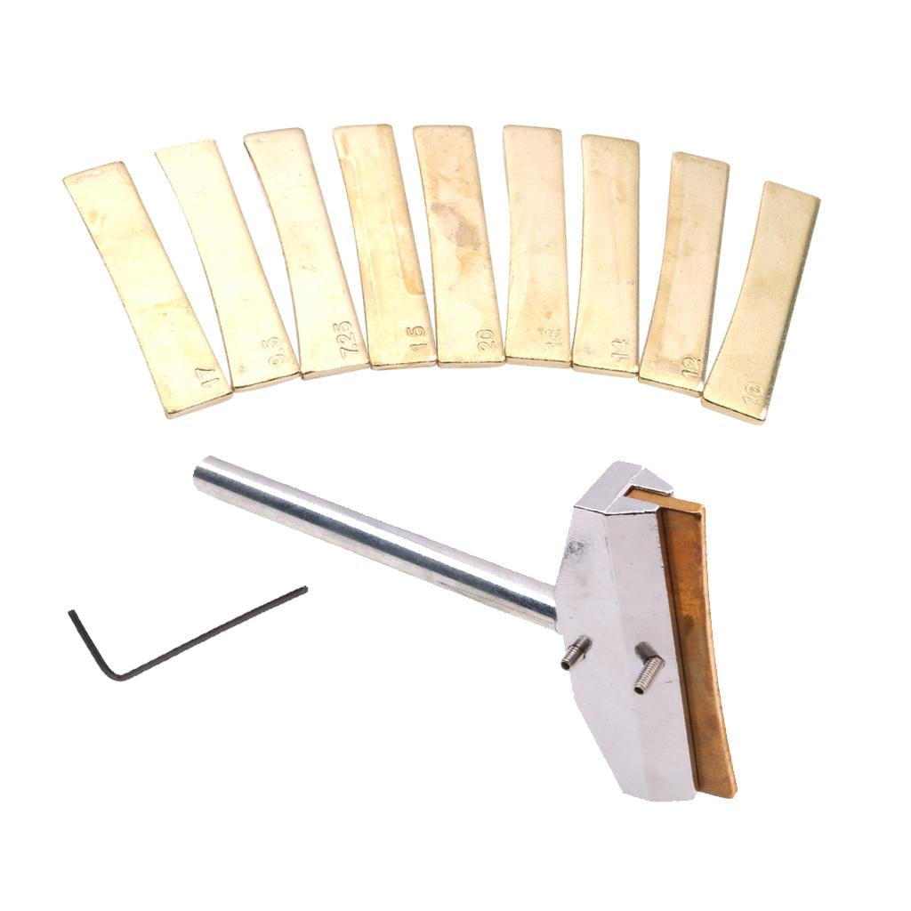 LeeQinersw Fretboard Press Caul Inserts+Fret Pressing Tool for Electric Guitar/Bass Golden