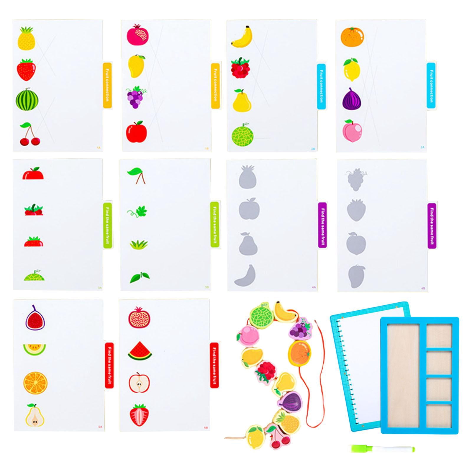 LeeQinersw Functional Matching Game Drawing Board Memory Game for Gift Interaction Activity fruit