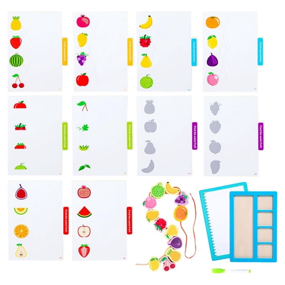 LeeQinersw Functional Matching Game Drawing Board Memory Game for Gift Interaction Activity fruit