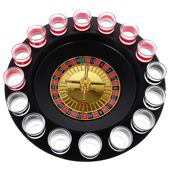 LeeQinersw Game Of Roulette Drinking Game With 16 Shot Glasses Kit For Party Cocktail Party