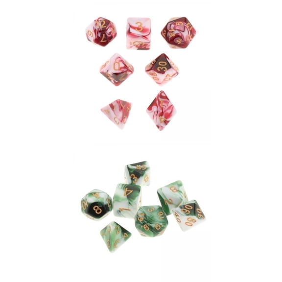 LeeQinersw Gazechimp 2 Set Polyhedral Dice Board Games Double-Colors Games for Dnd Rpg Mtg