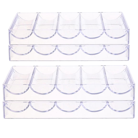 LeeQinersw Gazechimp 4Pcs Professional Poker Chips Storage Tray Case Container Accessory No