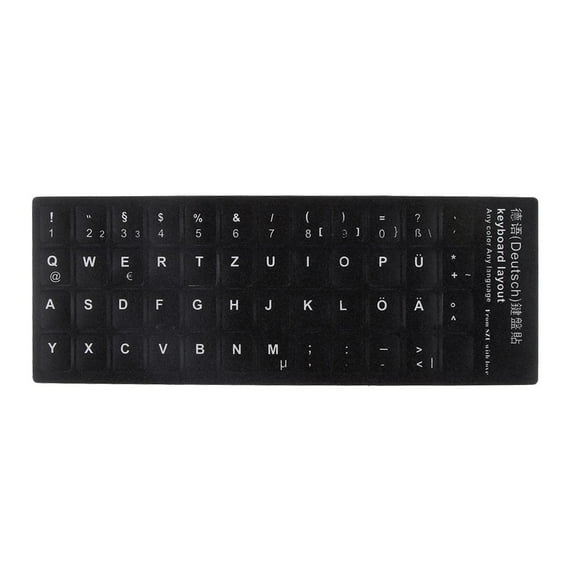 LeeQinersw German Keyboard Sticker with White Letters - Suitable for Any Keyboard for 10-17