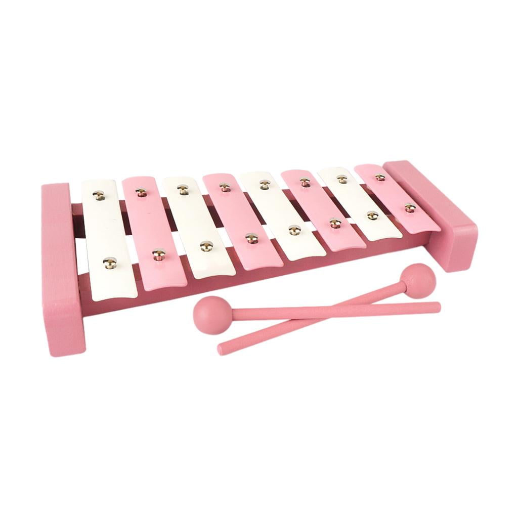 LeeQinersw Glockenspiel Xylophone Preschool Learning Toys Resonator Bell Musical Instrument Pink