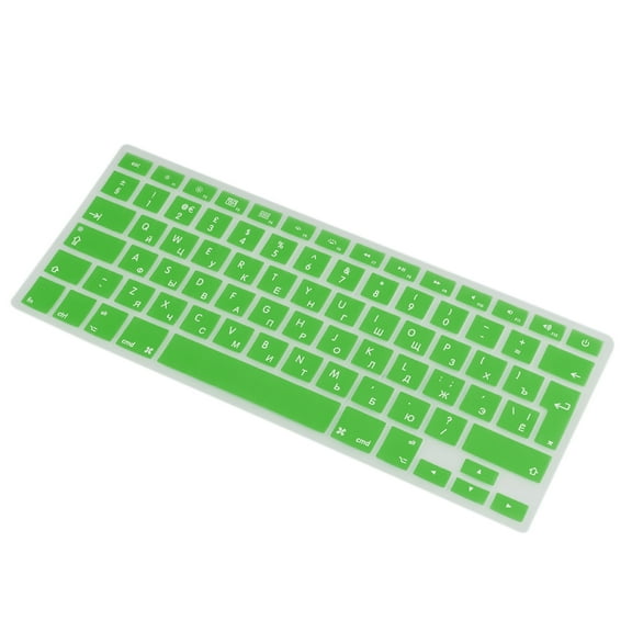 LeeQinersw Green Silicone Keyboard Protector Skin (QWERTY + Russian) For 13 '' MacBook Pro