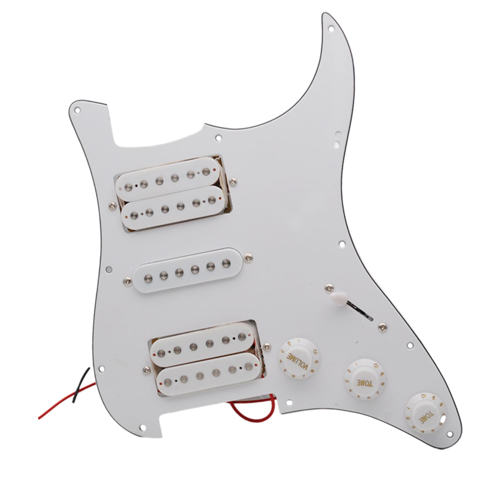 LeeQinersw Guitar Pickguard 11 Hole Modern Metal Professional Multifunction Prewired Loaded HSH white