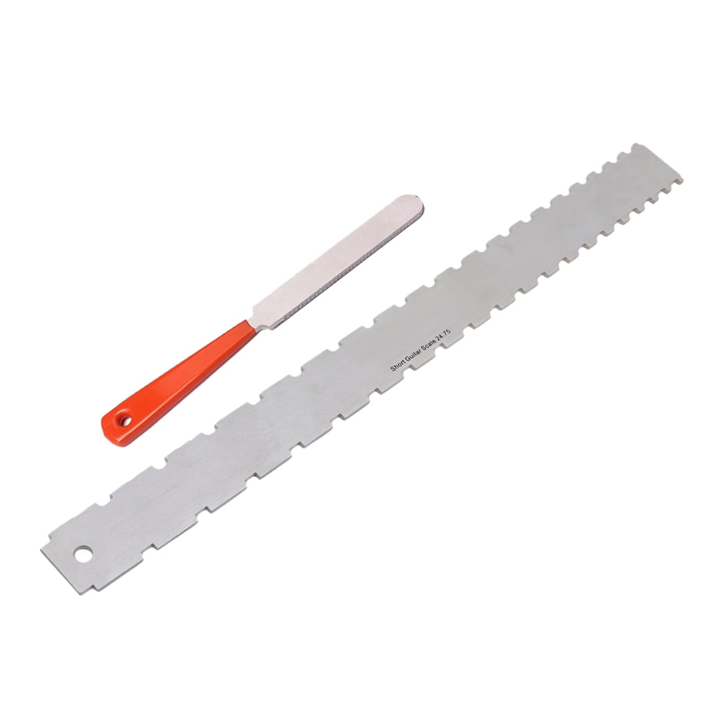LeeQinersw Guitar String Action Ruler + Fret File for Guitar Bass Mandolin Banjo Luthier