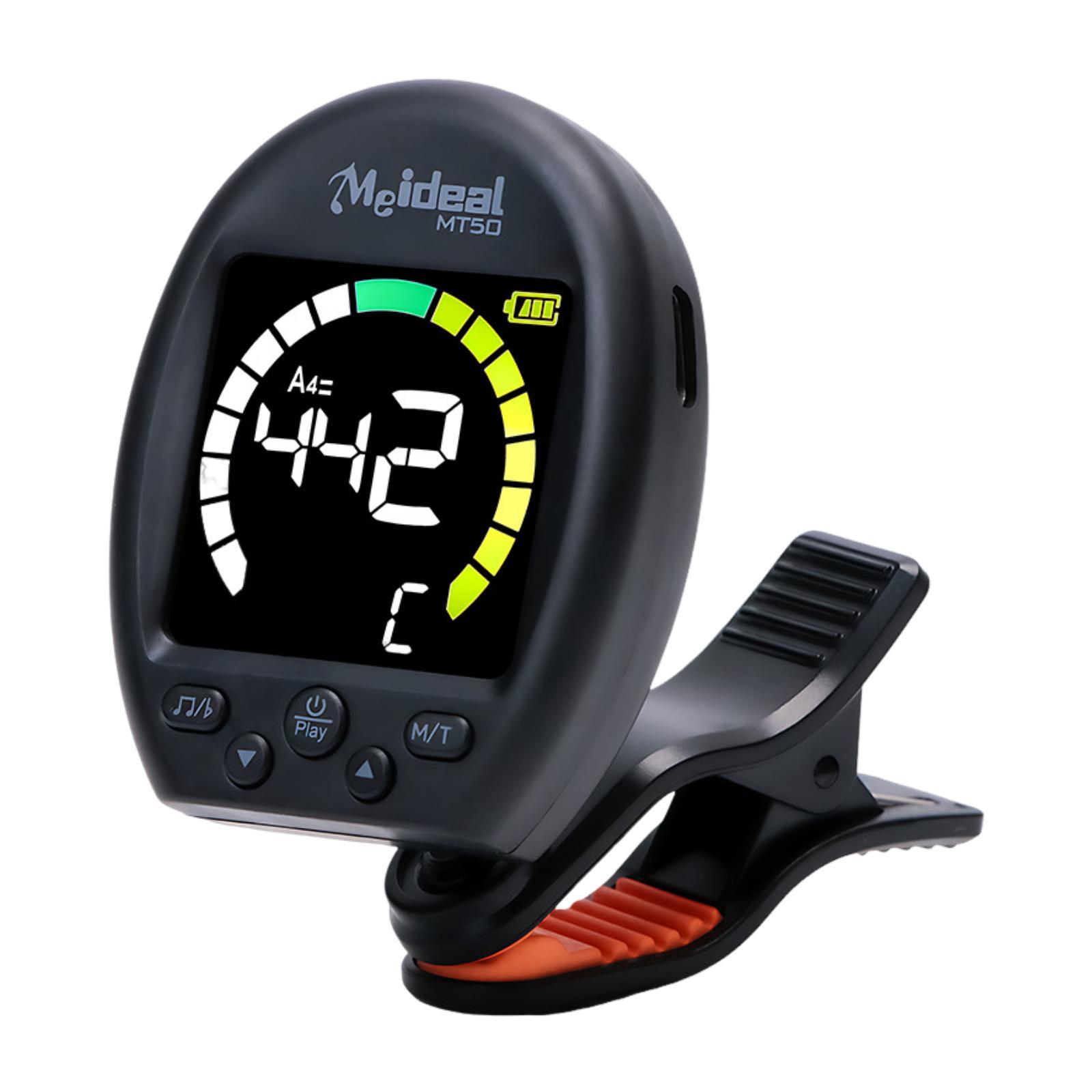 LeeQinersw Guitar Tuner Clip on Tuner Rechargeable Supplies 360 degreeRotating Quick & Accurate Black