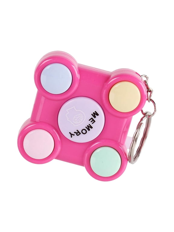 Handheld Memory Game Memory Training Puzzle Toy Mini Games Keychains with Lights Pink