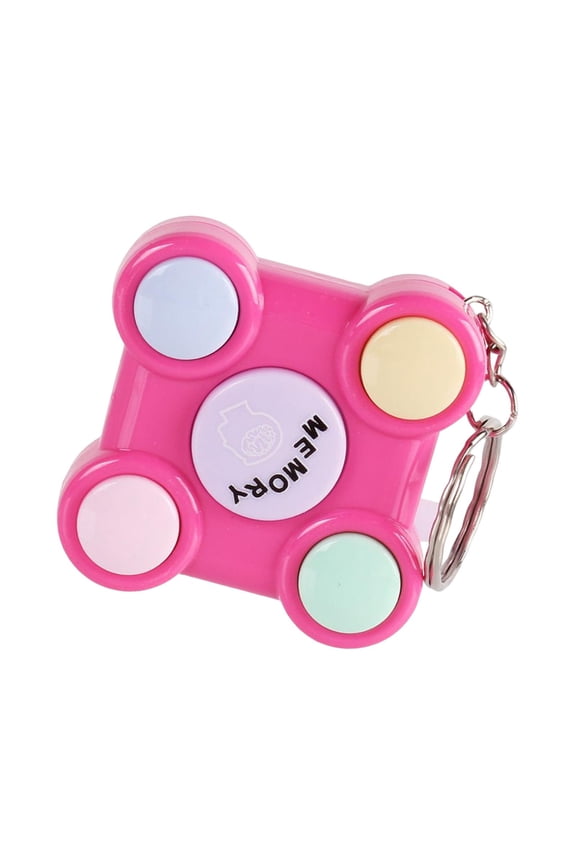 Handheld Memory Game Memory Training Puzzle Toy Mini Games Keychains with Lights Pink