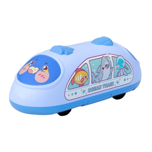 LeeQinersw High Speed Train Pull Back Train Toy Learning Educational Toy Diecast Locomotive Blue