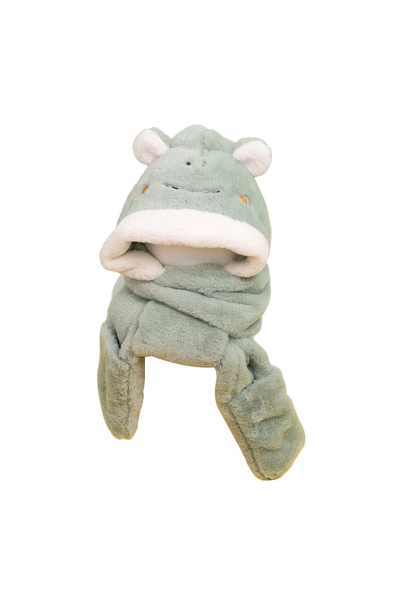 Hooded Scarf Animals Hat Headgear Casual Ear Protection Cap Bonnet Soft Adorable Frog