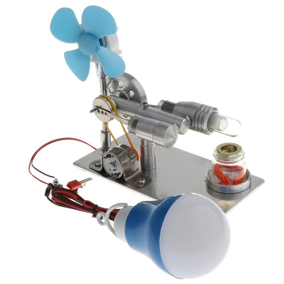 LeeQinersw Hot Air DIY Fanner & LED Lamp Stirling Engine Model Mechanism