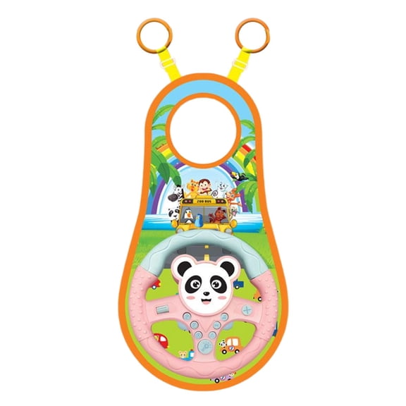 LeeQinersw Interactive Roleplay Steering Wheel Simulation Steering Wheel Car Toy for Indoor panda