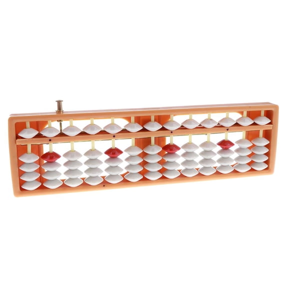 LeeQinersw Japanese Soroban Style 13 Rods 5 Beads Plastic Abacus Arithmetic Math Ancient Orange