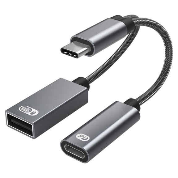 LeeQinersw Keyboard USB2.0 Adapter OTG Convertor gray