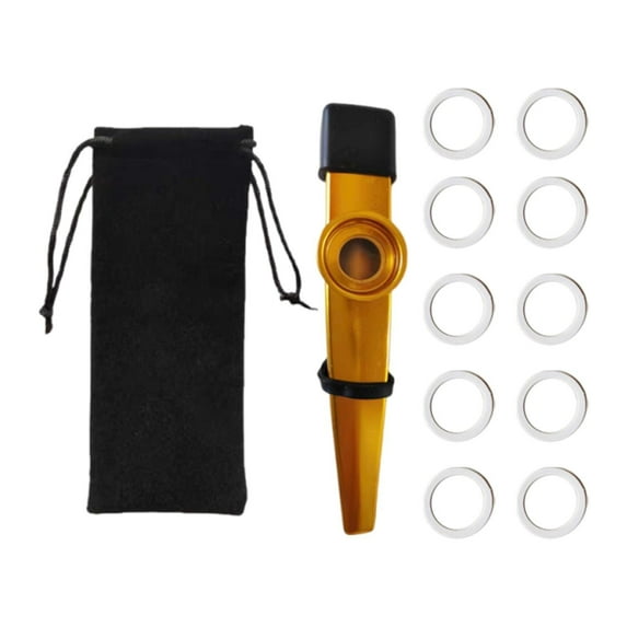 LeeQinersw Kids Kazoo Coordination Portable Music Classes Children Mouthpiece Dustcover Gold