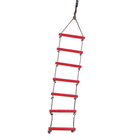 LeeQinersw Kids Outdoor Swing Seat Climbing Ladder Disc Rope Swingset Backyard Garden Toy Red