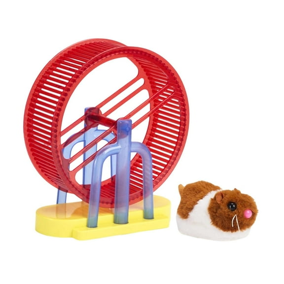 LeeQinersw Kids Pet Toy Electric Simulation Plush Animal Wheel Runner Interactive Electronic Pet Toy Exercise Wheel Durable Pp Material Suitable for Kids Games Simulated Hamster