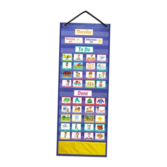 LeeQinersw Kids Visual Schedule Chart Calendar Visual Behavioral Routine Tool for Nonverbal