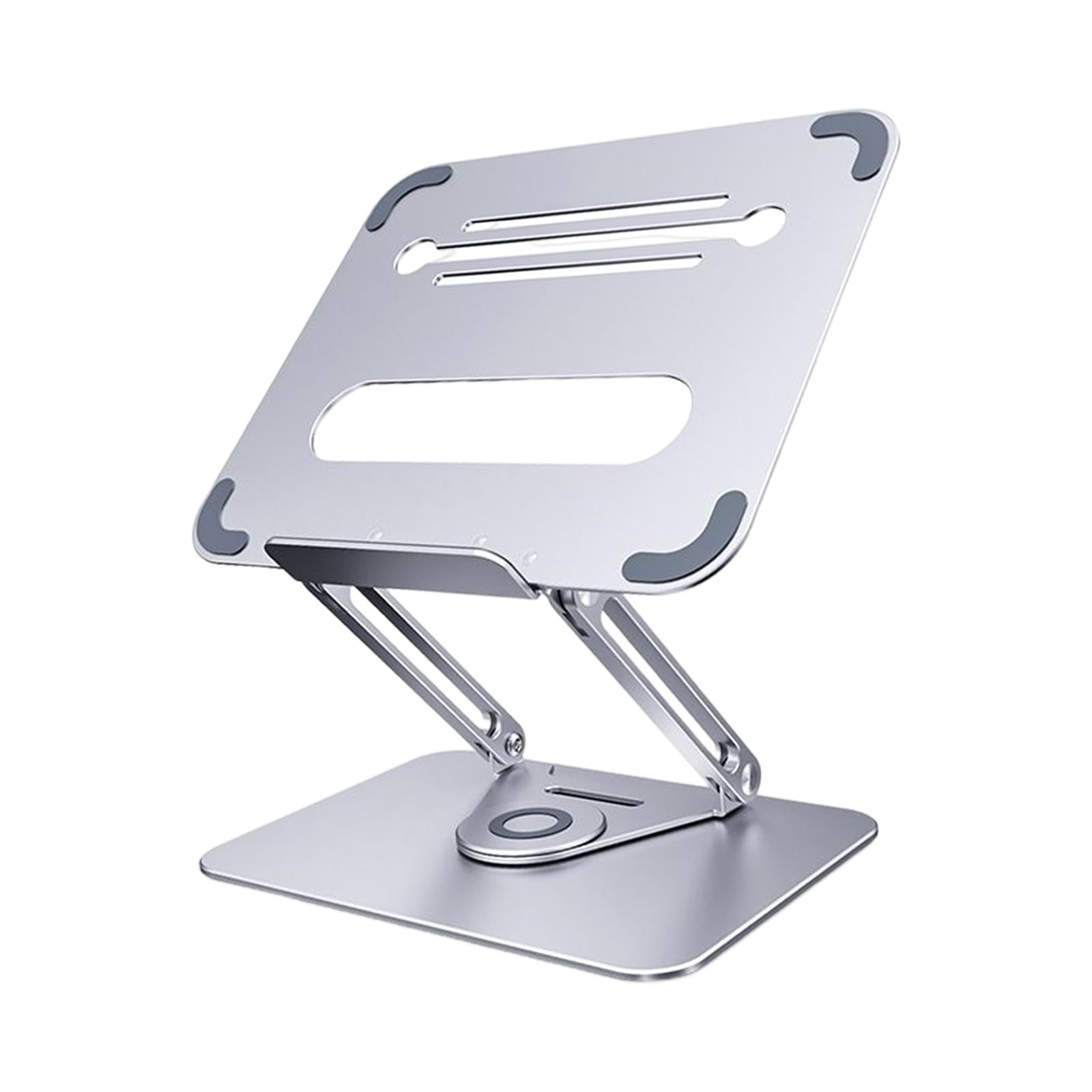 LeeQinersw Laptop Stand for Desk, Adjustable Height Laptop Riser Stand 360 Degree Rotatable Argent