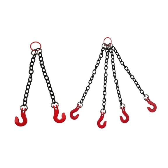 LeeQinersw Lifting Chain for RC Cars, RC Car Accessories, Robust Metal Chain with Realistic 2 Hooks and 4 Hooks